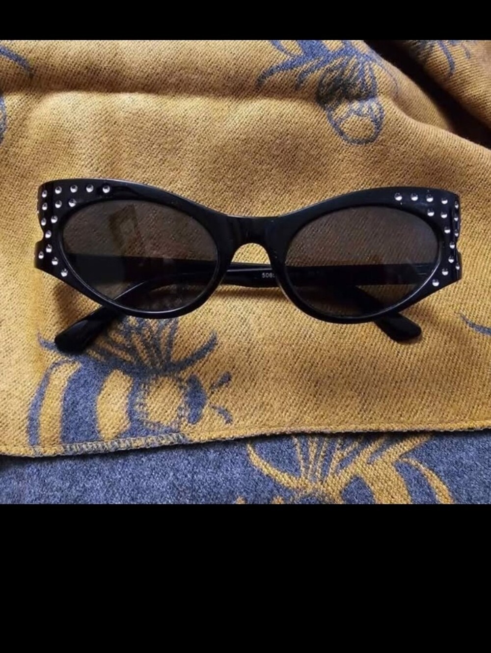 Black Studded Cat-Eye Sunglasses - Women Accessories
